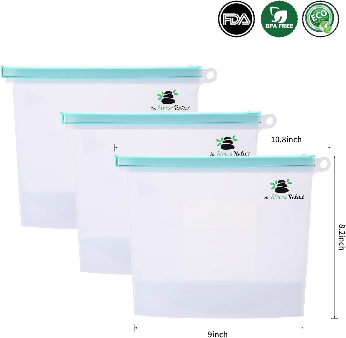 No Stress Relax Reusable Silicone Bags