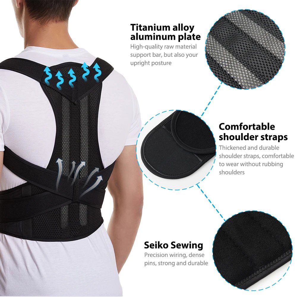 New Upper Back Posture Corrector Posture Clavicle Support Corrector Back Straight Shoulders Brace Strap Corrector