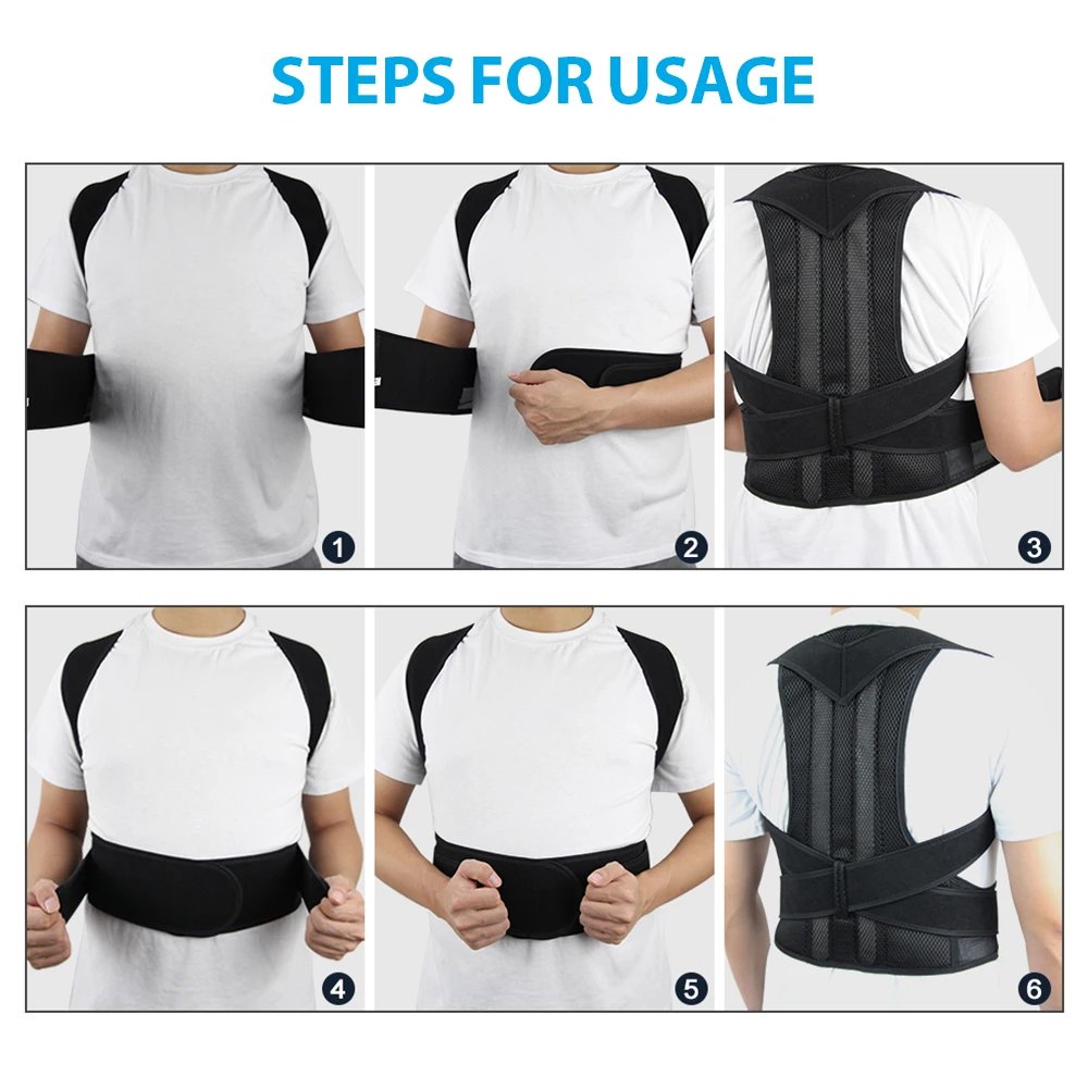 New Upper Back Posture Corrector Posture Clavicle Support Corrector Back Straight Shoulders Brace Strap Corrector